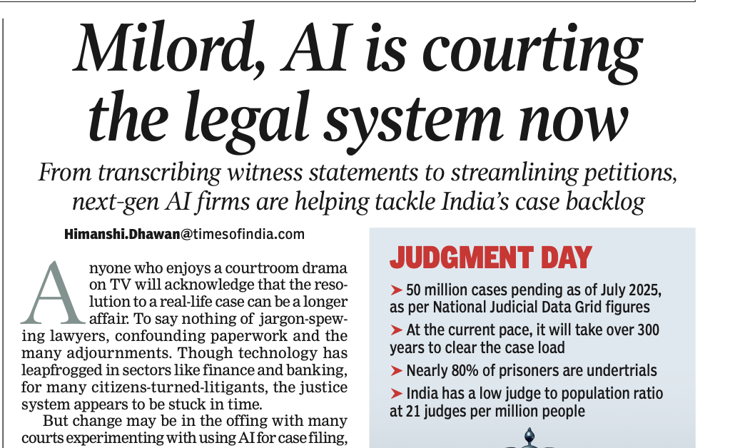 Milord, AI is courting the legal system now